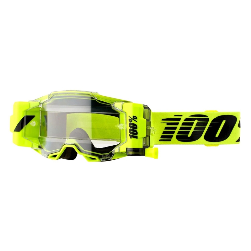 Motokros očala 100% ARMEGA FORECAST Nuclear Citrus black-fluo yellow (clear plexi)