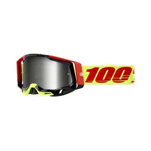 Motokros očala 100% RACECRAFT 2 Wiz rdeče-rumene barve (srebrni pleksi)