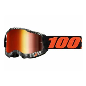 Motokros očala 100% ACCURI 2 Geospace oranžno-črna (rdeči pleksi)