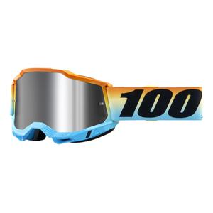 Motokros očala 100% ACCURI 2 Sunset modro-rumeno-oranžna (srebrni pleksi)