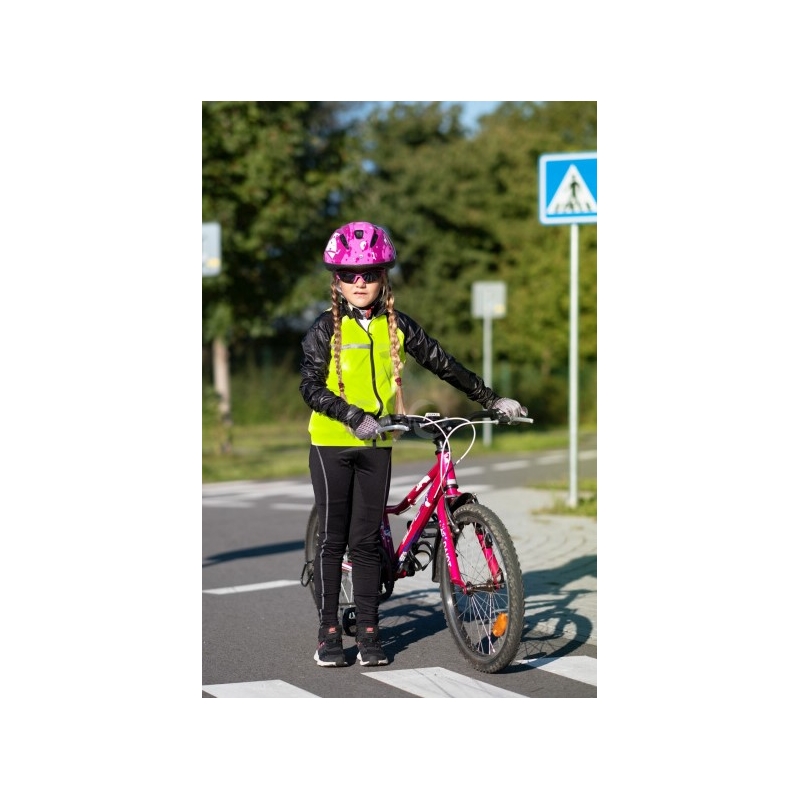 Otroška kolesarska jakna FORCE Windpro fluo rumeno-črna razprodaja