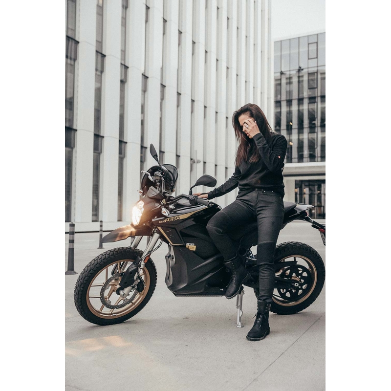 Ženske motoristične kavbojke PANDO MOTO Kusari Kev black razprodaja