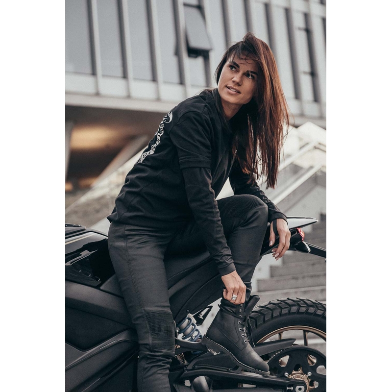 Ženske motoristične kavbojke PANDO MOTO Kusari Kev black razprodaja