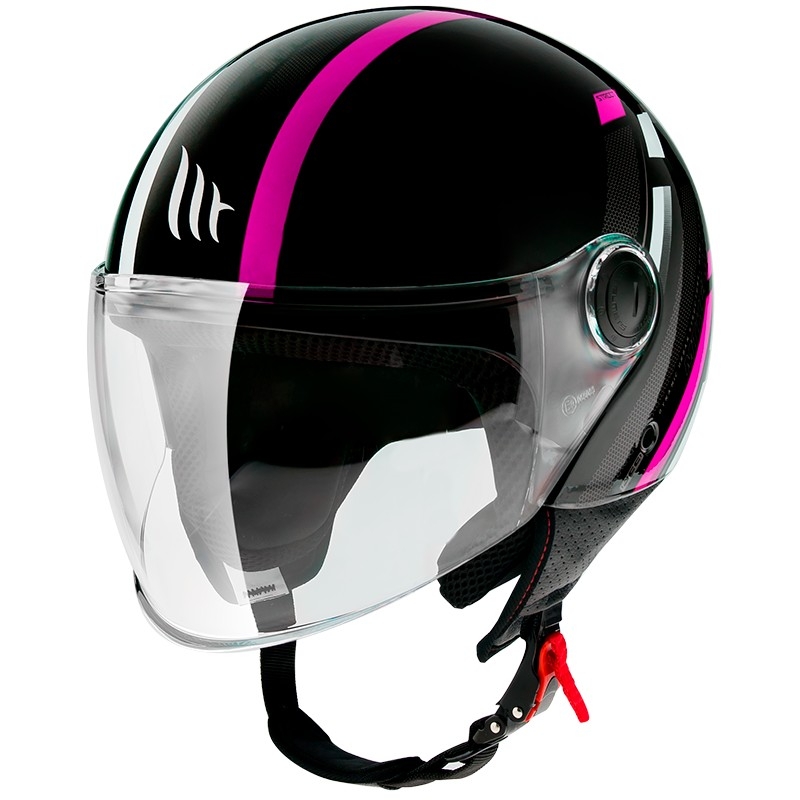 MT Street Scope D8 Black-Grey-Fluo Pink Gloss Open Motoristična čelada razprodaja