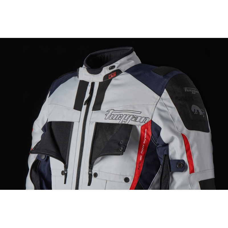 Furygan Brevent 3 v 1 sivo-črno-rdeče-modra motoristična jakna razprodaja