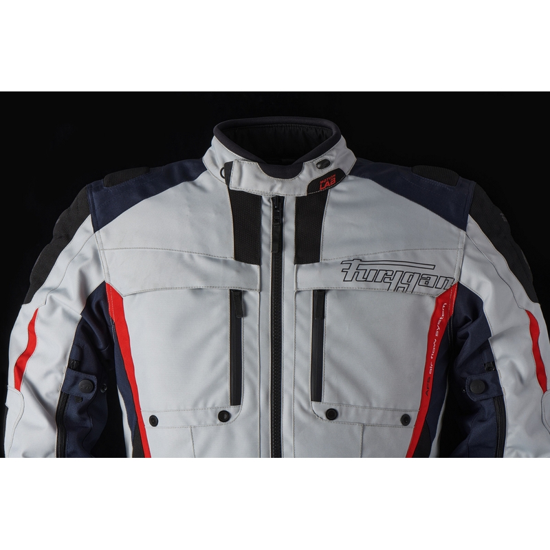 Furygan Brevent 3 v 1 sivo-črno-rdeče-modra motoristična jakna razprodaja