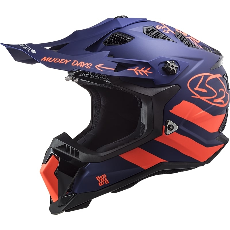 Motokros čelada LS2 MX700 Subverter Cargo blue-fluo orange mat