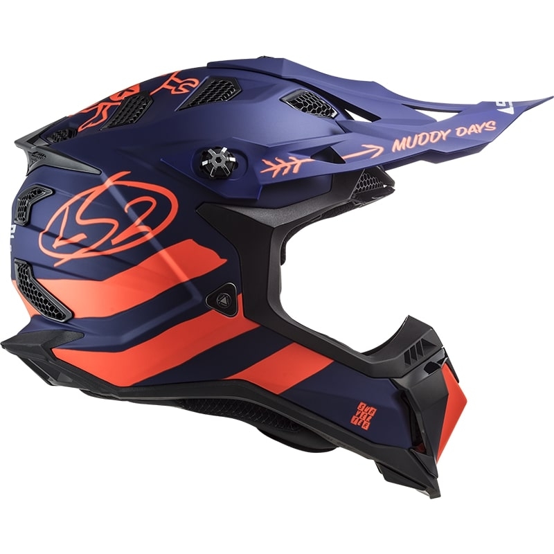 Motokros čelada LS2 MX700 Subverter Cargo blue-fluo orange mat