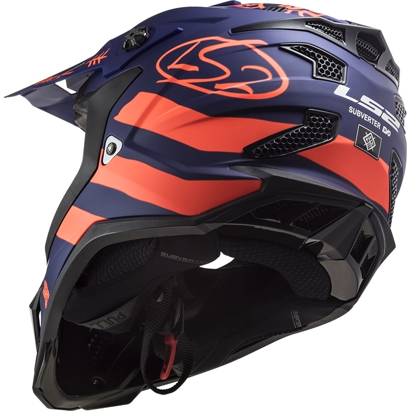 Motokros čelada LS2 MX700 Subverter Cargo blue-fluo orange mat