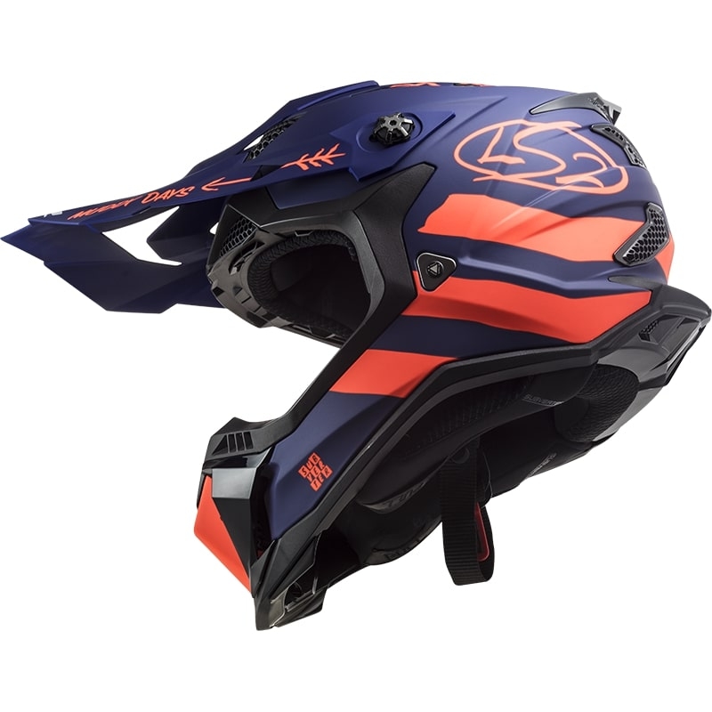 Motokros čelada LS2 MX700 Subverter Cargo blue-fluo orange mat