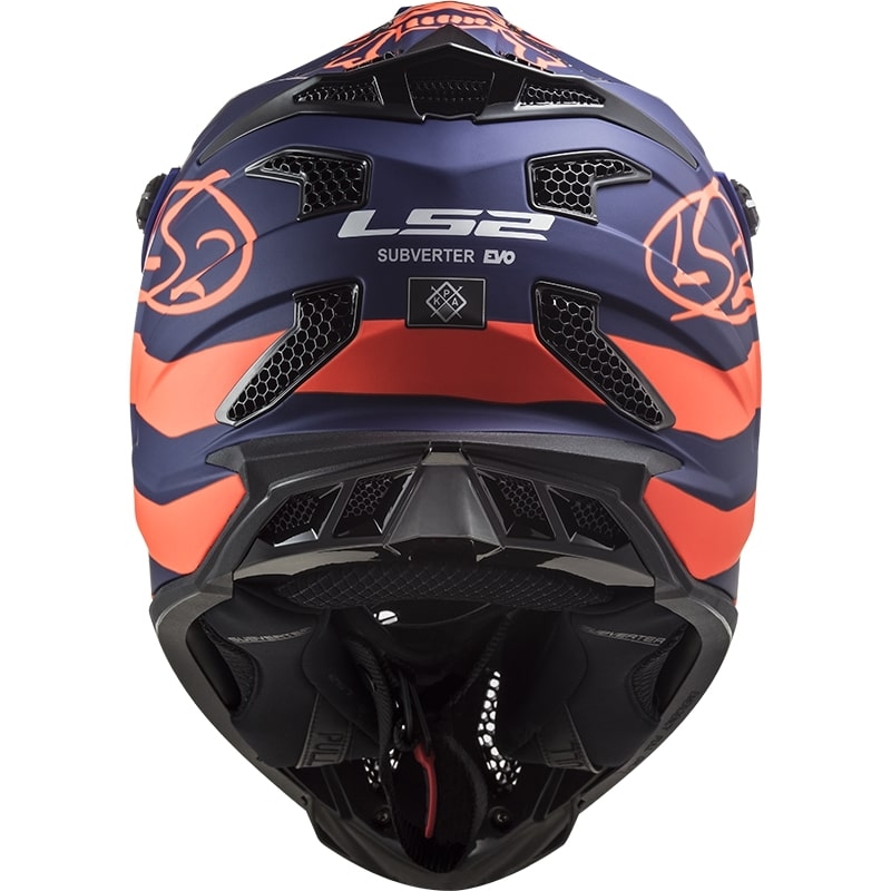 Motokros čelada LS2 MX700 Subverter Cargo blue-fluo orange mat