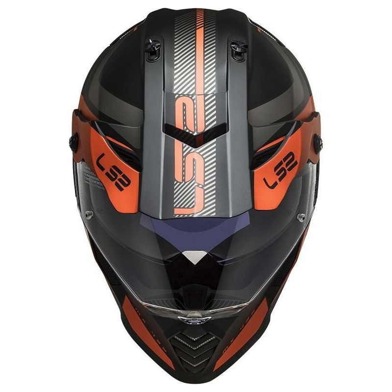 Enduro čelada LS2 MX436 Pioneer Evo Adventurer črno-oranžna mat