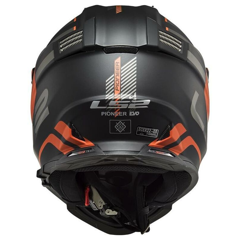 Enduro čelada LS2 MX436 Pioneer Evo Adventurer črno-oranžna mat