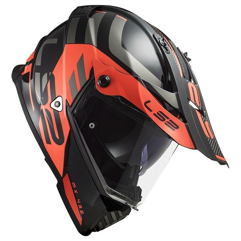 Enduro čelada LS2 MX436 Pioneer Evo Adventurer črno-oranžna mat