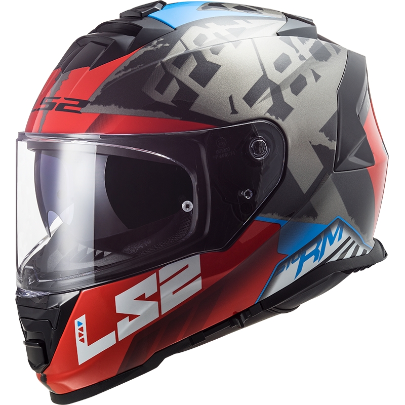 LS2 FF800 Storm Sprinter črno-rdeče-titanova integralna motoristična čelada