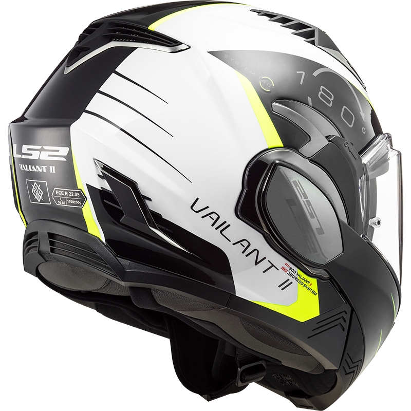 LS2 FF900 Valiant II Codex črno-rumeno-belo zložljiva motoristična čelada