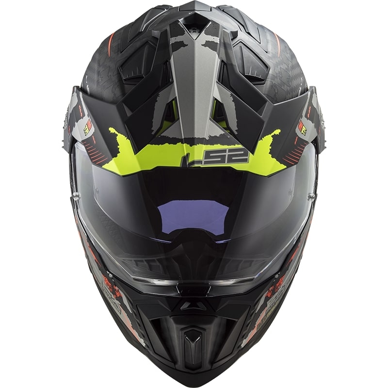 Enduro čelada LS2 MX701 Explorer C Extend črno-sivo-fluo rumena