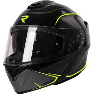 Motociklistična čelada Street Racer Ranger črno-rumene barve s tipom navzgor