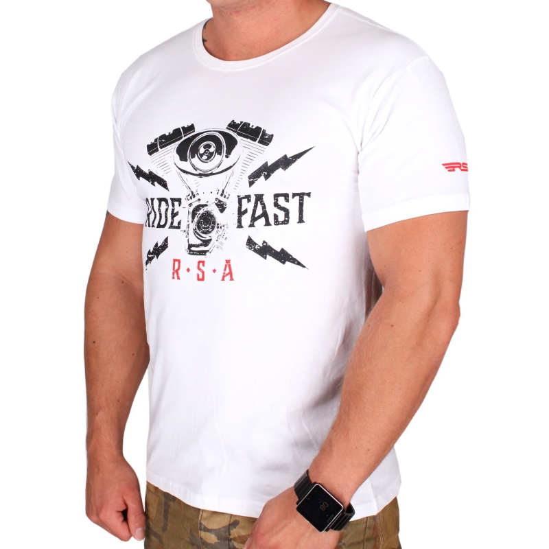 Majica RSA Ride Fast bela