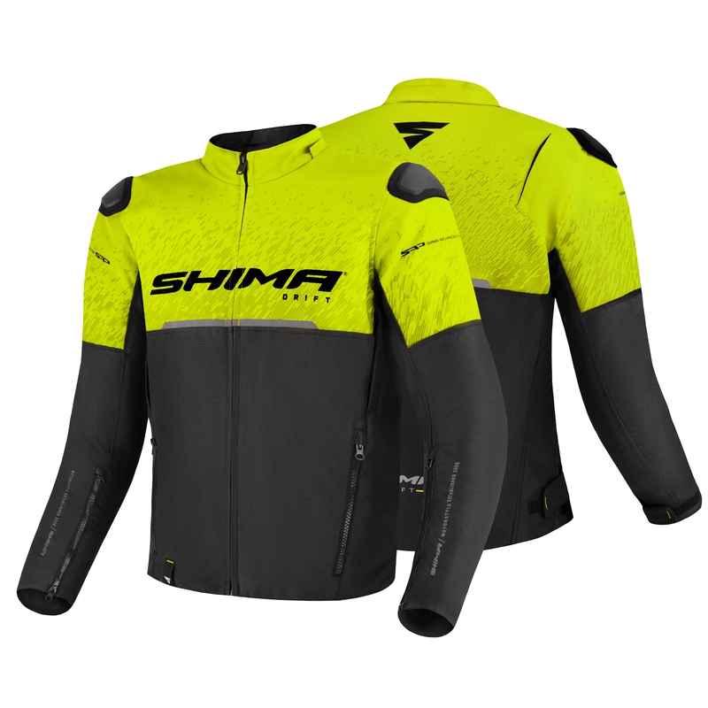 Motoristična jakna Shima Drift black-fluo yellow