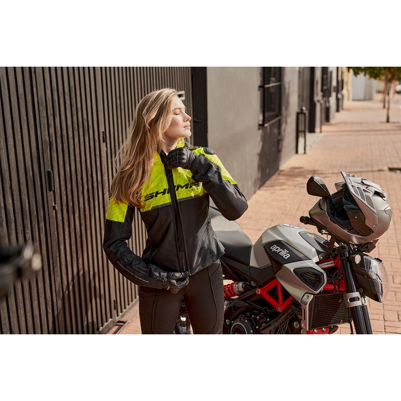 Ženska motoristična jakna Shima Drift black-fluo yellow