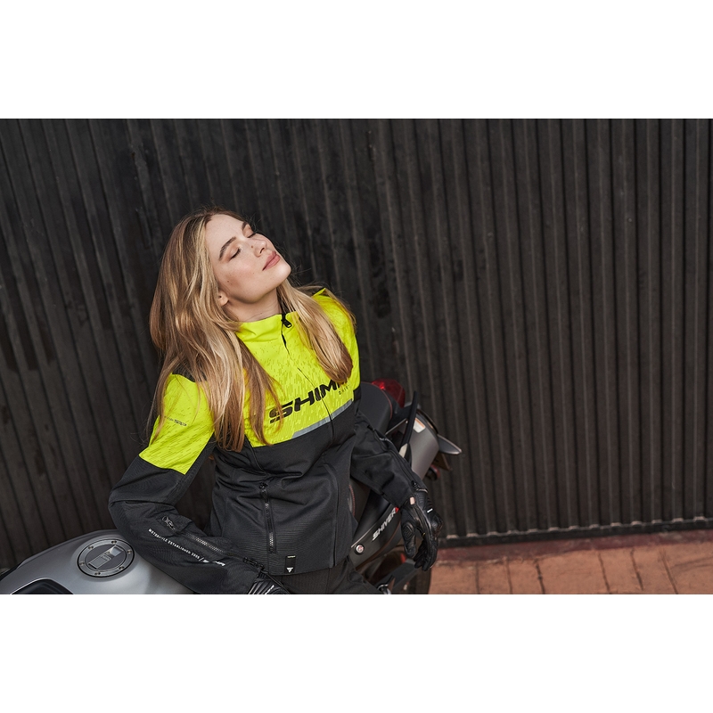 Ženska motoristična jakna Shima Drift black-fluo yellow