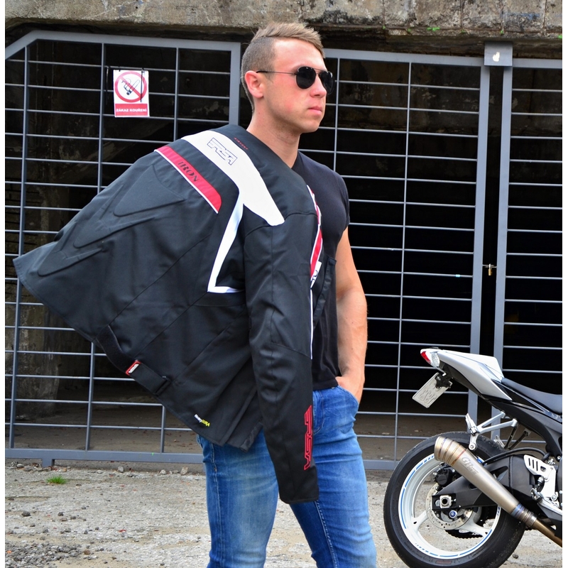 RSA Iron črno-rdeča motoristična jakna naprodaj razprodaja