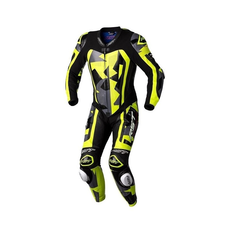 Enodelni kombinezon za motoriste RST Pro Series CE črno-sivo-fluo rumene barve razprodaja