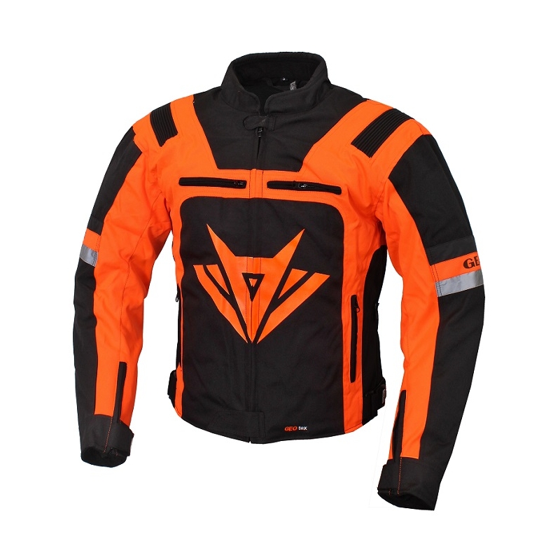Gear Black and Orange Motorcycle Jacket razprodaja