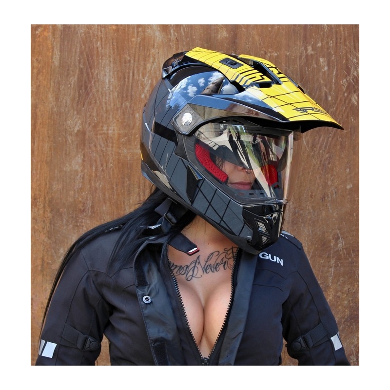 Enduro čelada z vizirjem RSA MX-01 black/grey/yellow razprodaja