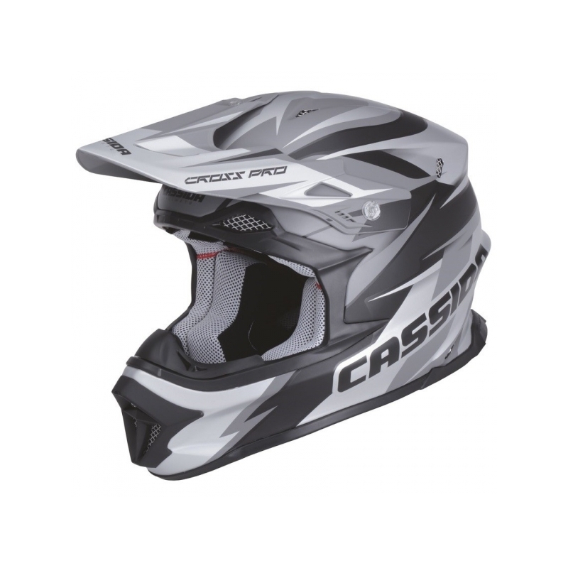 Cassida Cross Pro Motokros čelada - črna mat/siva razprodaja