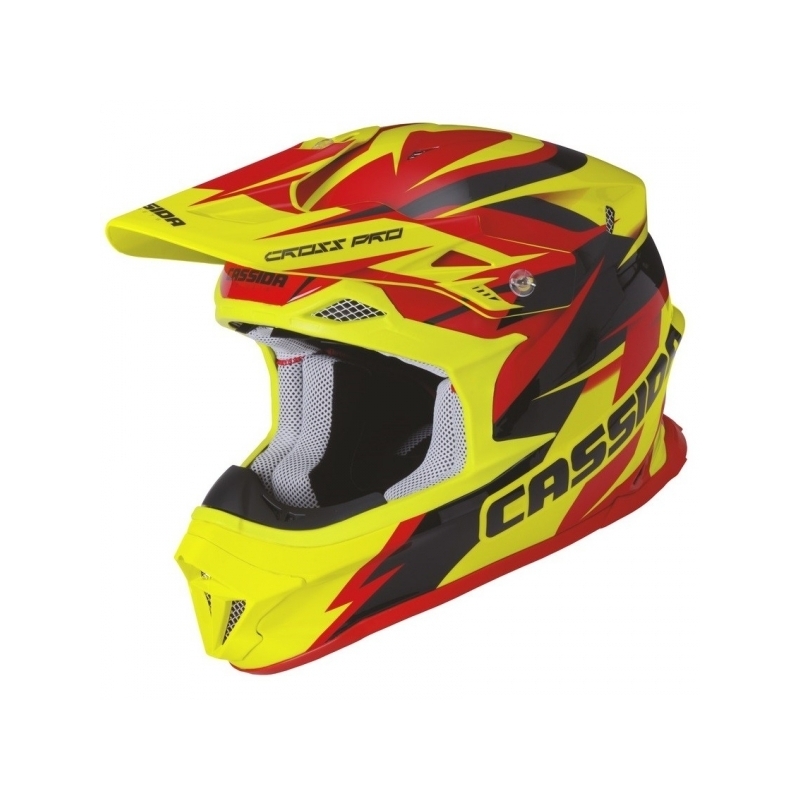 Cassida Cross Pro motokros čelada - rdeča/rumena/črna razprodaja