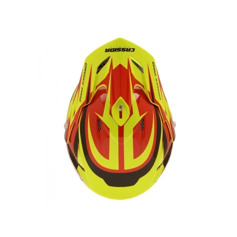 Cassida Cross Pro motokros čelada - rdeča/rumena/črna razprodaja
