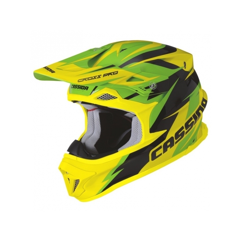 Cassida Cross Pro motokros čelada - zelena/rumena/črna