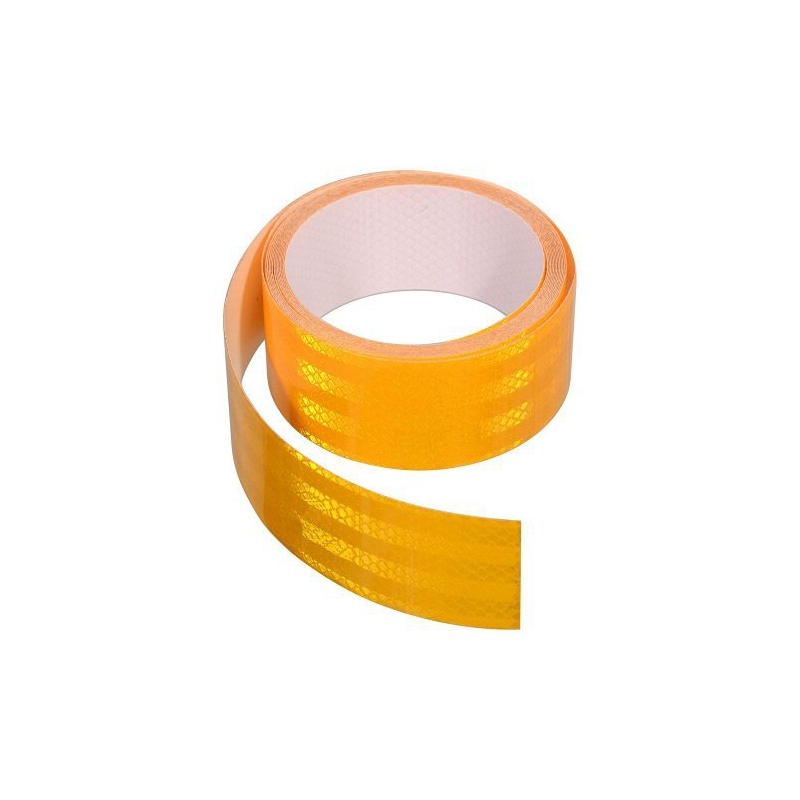 Samolepilni odsevni trak 5m x 5cm rumene barve (zvitek 5m)