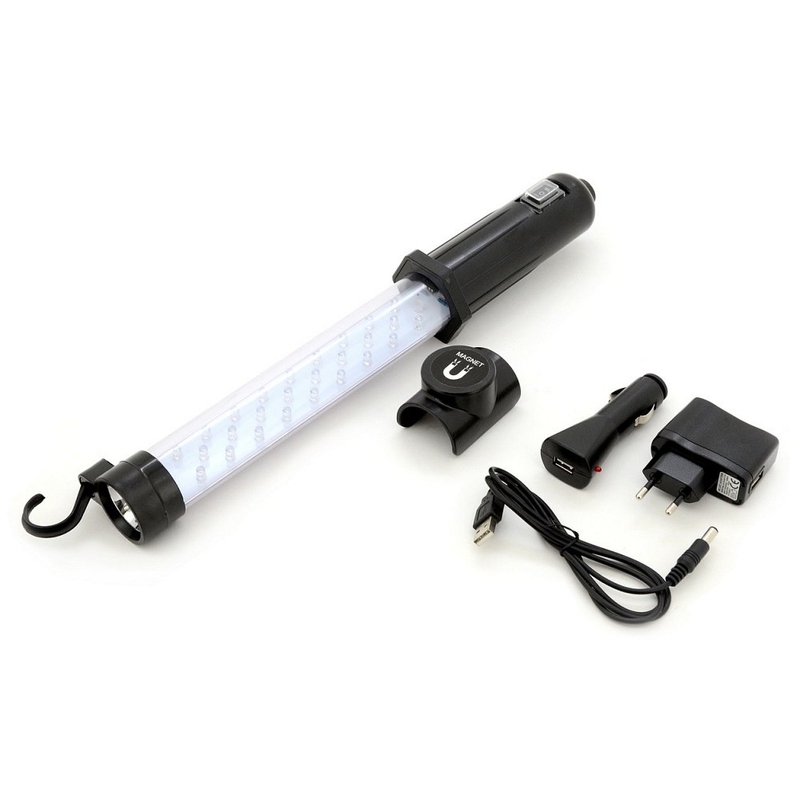 Montaža svetilke 27+7LED polnilna 12/220V Li-on 1200mAh