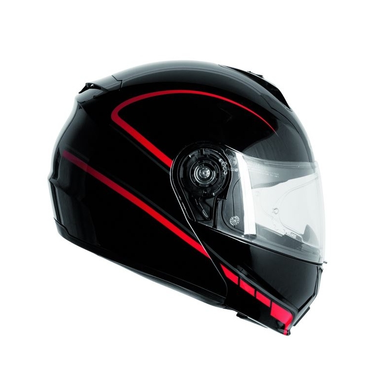 Nagibna motoristična čelada Ozone FP-01 - črna/rdeča + Pinlock razprodaja
