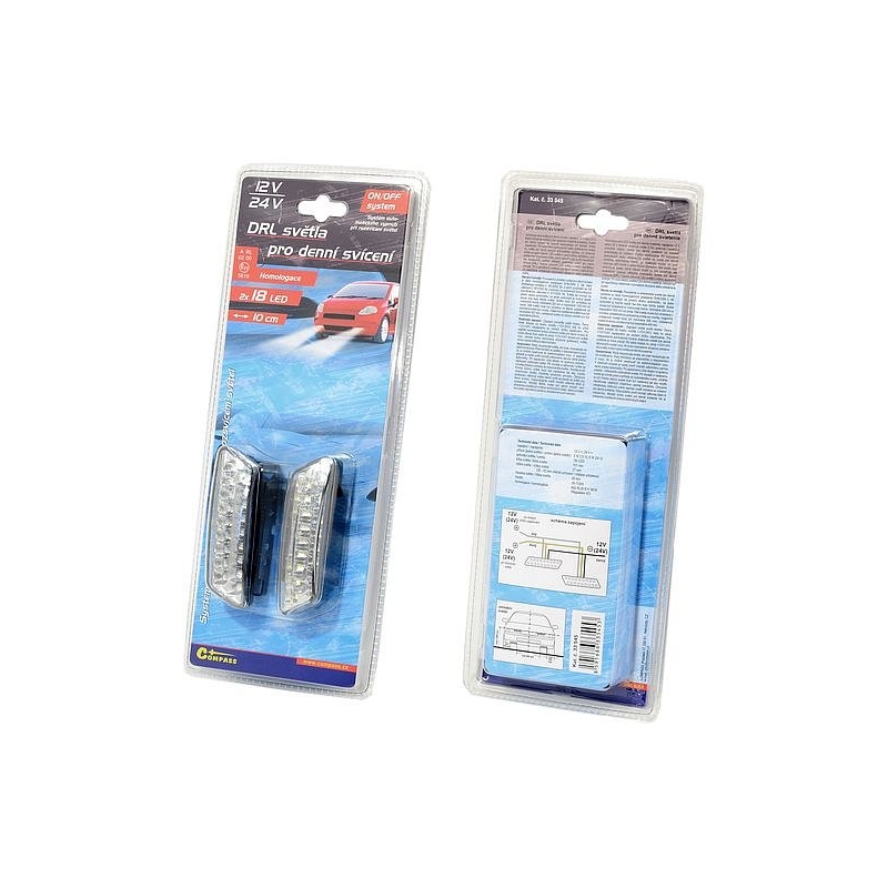 Dnevne luči RL hom. 18LED 10cm vklop/izklop 12/24V