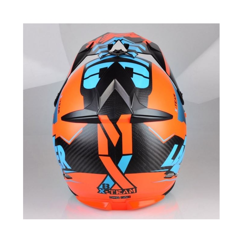Motokros čelada Lazer MX8 X-Team Carbon modro-oranžna razprodaja