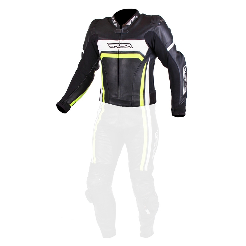 Moška motoristična jakna RSA Virus black-white-fluo yellow razprodaja