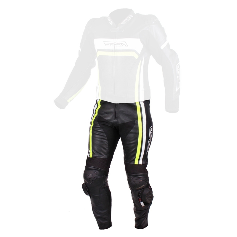 Moške motoristične hlače RSA Virus black-white-fluo yellow razprodaja