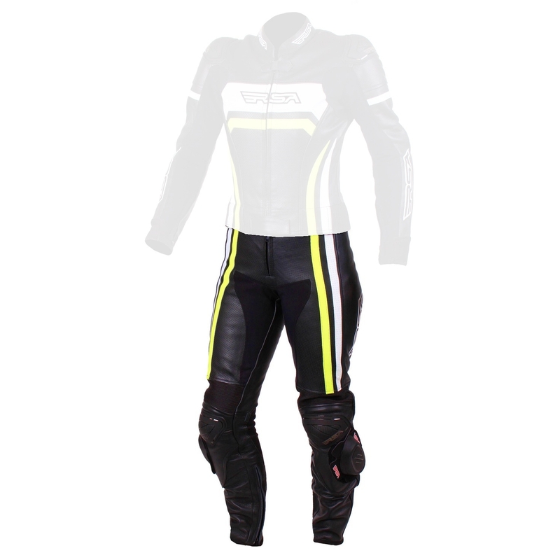 Ženske motoristične hlače RSA Virus black-white-fluo yellow razprodaja