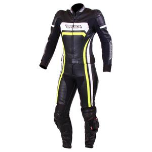 Ženski motoristični kombinezon RSA Virus Black-White-Fluo Yellow razprodaja
