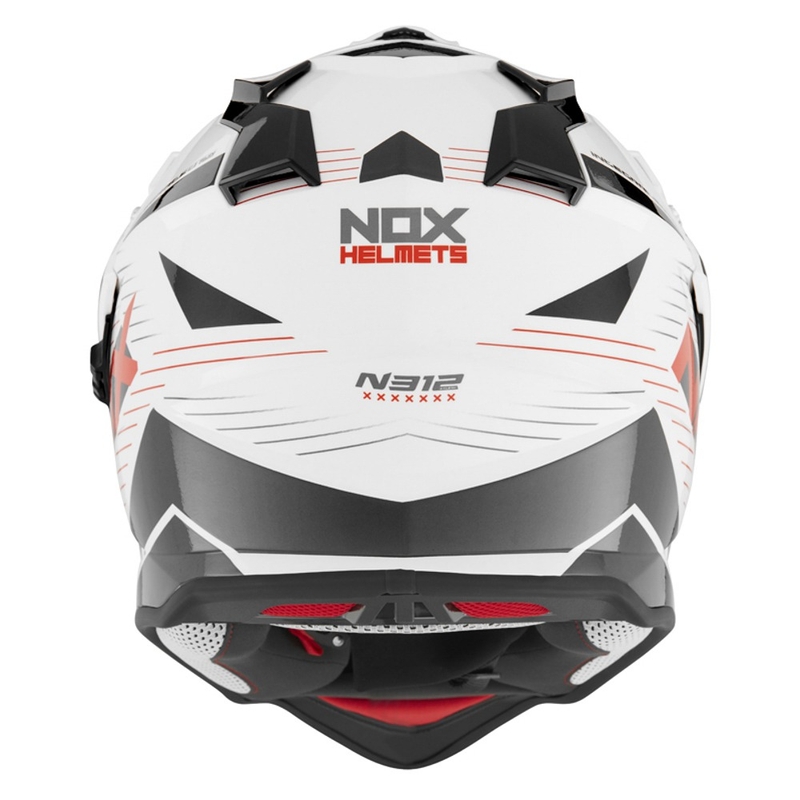 Enduro čelada NOX N312 EXTEND 2022 rdeče-sivo-bela razprodaja
