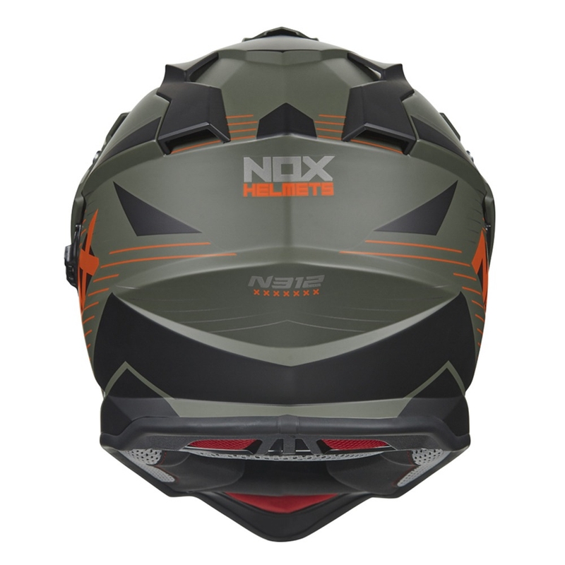 Enduro čelada NOX N312 EXTEND 2022 khaki-oranžna