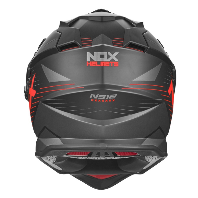 Enduro čelada NOX N312 EXTEND 2022 črna-siva-rdeča razprodaja
