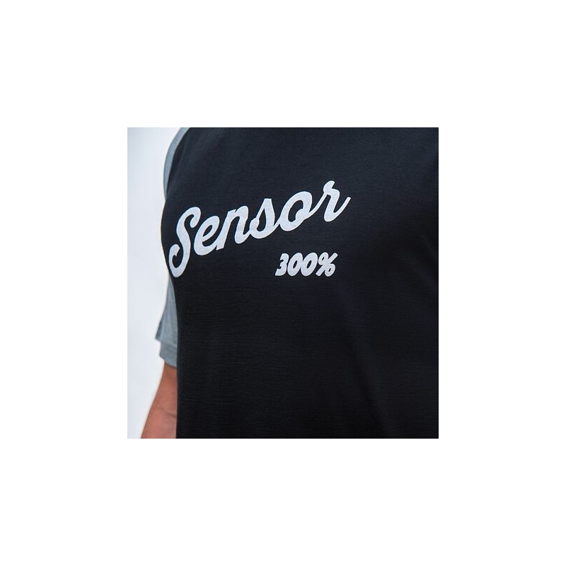 Moška majica Sensor Merino Active PT Logo black-grey razprodaja