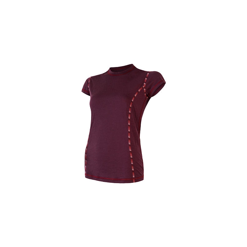 Ženska majica Sensor Merino Air T-shirt burgundske barve naprodaj razprodaja