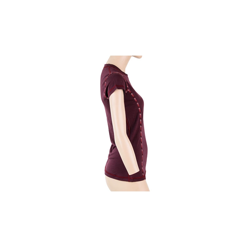 Ženska majica Sensor Merino Air T-shirt burgundske barve naprodaj razprodaja