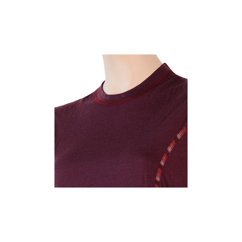 Ženska majica Sensor Merino Air T-shirt burgundske barve naprodaj razprodaja